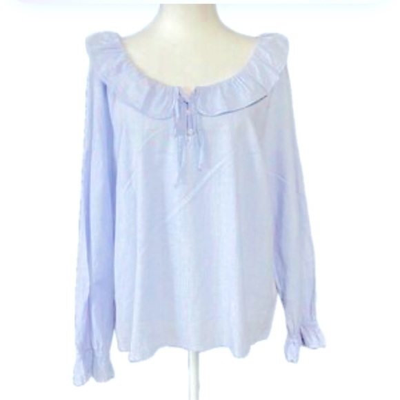 J.Crew Tops - J..CREW  Light Blue Blouse with🌸 Pink Accents